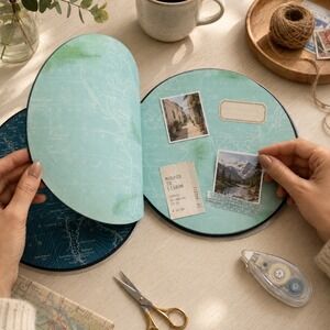 Paper House Adventure Awaits Globe Photo Scrapbook Album 50 Pages ALB-0008